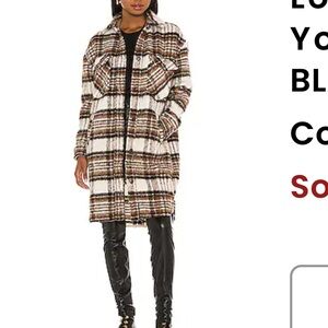 Blank NYC Women's Black and Brown Plaid Teddy Jacket